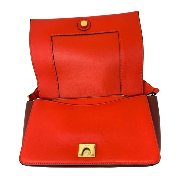 Celine Phoebe Philo Red Frame Box Crossbody Bag – Iconic Structured Leather - Picture 7 of 11